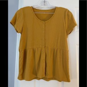 Yellow Button Up Express Blouse